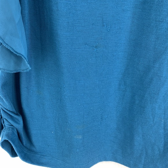 Maurice's Womens 2 Tunic Top Sequins Beaded Flutter Sleeve Fairy Whimsy Ruched - Picture 4 of 6